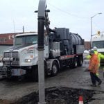 Vacuum Truck Hydro Excavating street and sewer